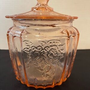 Elegant Pink Biscuit Jar with Lid
